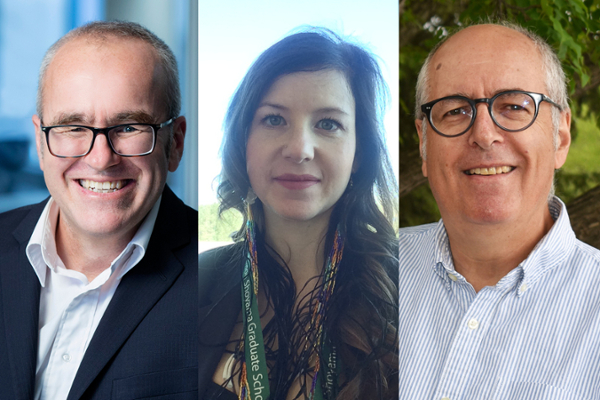 L-R: Marc-Andre Pigeon, Director, Canadian Centre for the Study of Co-operatives; Tenille Thomson, Social Development Manager, City of Saskatoon; and Len Usiskin, Executive Director, Quint Development