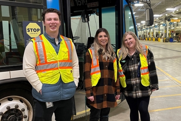 Photo submitted (L-R): Tane McLachlan (Recreational Therapy Practicum Student/Travel Trainer), Courtney Doherty (Johnson Shoyama Graduate School of Public Policy Executive Intern), Rachel Henderson (Recreational Therapy Practicum Student/Travel Trainer) (Photo submitted)